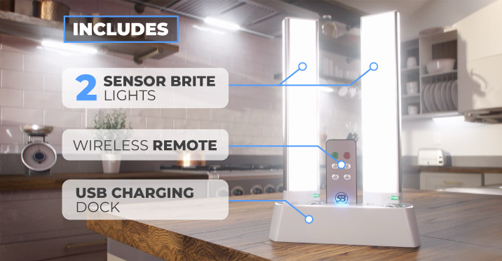 Sensor Brite Under Cabinet Lights | Rechargeable, Motion Activated ...