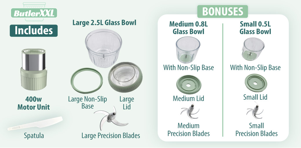 Butler XXL | Chop, Blend, Grind & Serve - All With One Kitchen Helper